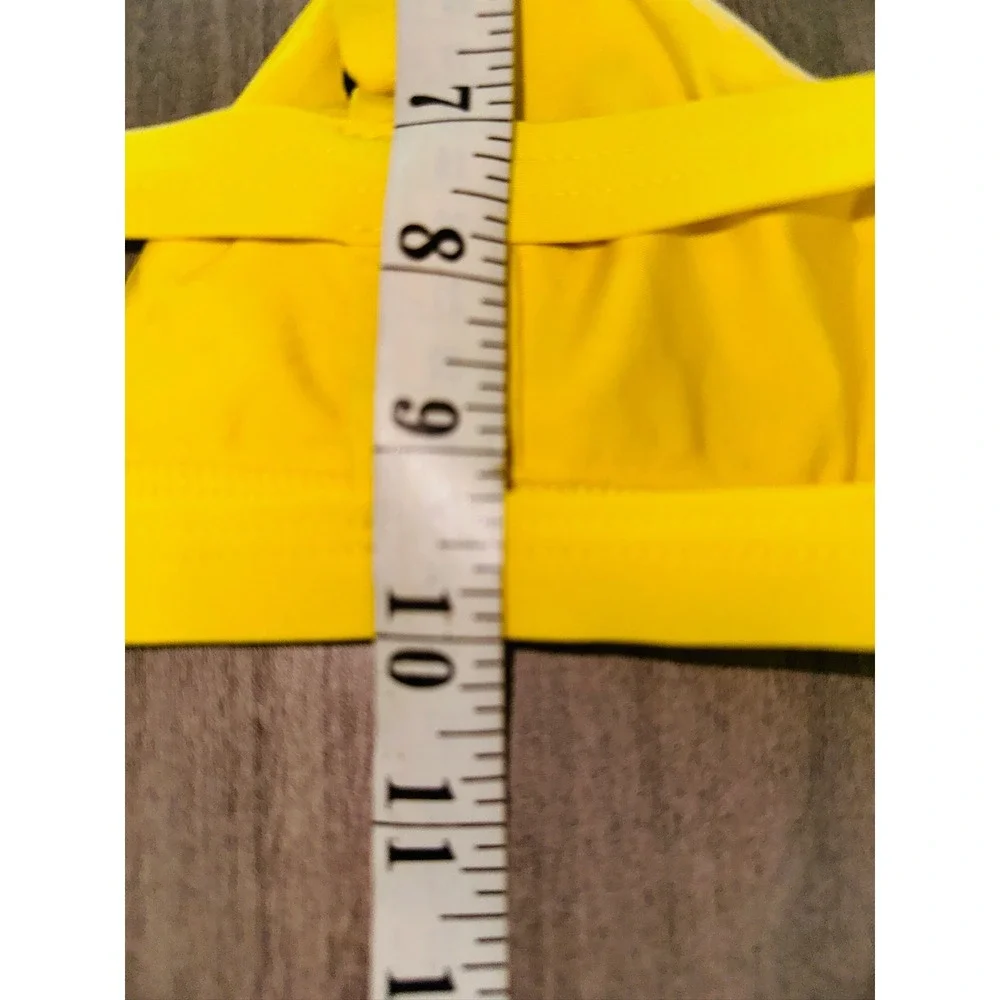 VYB Yellow Triangle Bikini Top Cutout Straps Swim Beach Summer Vacation XS Small